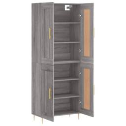 Berkfield Home Highboard Grey Sonoma 69.5x34x180 cm Engineered Wood - thumbnail 4