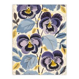 "Artery8 Purple Pansy Flowers Painting Wildflowers Floral Wall Art Print - Size: W24"" x H32""" - thumbnail 1