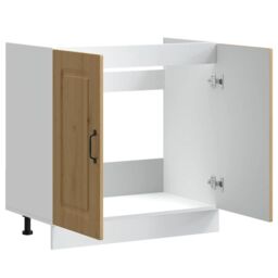Berkfield Home Sink Base Cabinet Kalmar Artisan Oak 80x46x81.5 cm Engineered Wood in Brown - thumbnail 5