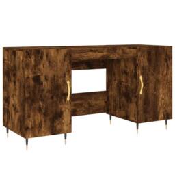 Berkfield Home Desk Smoked Oak 140x50x75 cm Engineered Wood in Brown - Size: 140 x 50 x 75 cm - thumbnail 1