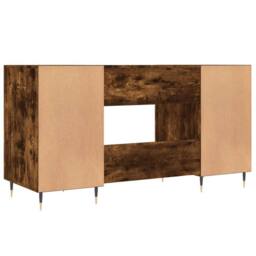 Berkfield Home Desk Smoked Oak 140x50x75 cm Engineered Wood in Brown - Size: 140 x 50 x 75 cm - thumbnail 8
