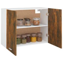 Berkfield Home Hanging Cabinet Smoked Oak 80x31x60 cm Engineered Wood in Brown - Size: 80 x 31 x 60 cm - thumbnail 4