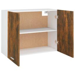 Berkfield Home Hanging Cabinet Smoked Oak 80x31x60 cm Engineered Wood in Brown - Size: 80 x 31 x 60 cm - thumbnail 6