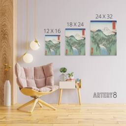 "Artery8 In The Mountains Of Izu Province Canvas Wall Art Print Hiroshige in Green - Size: W18"" x H24""" - thumbnail 4