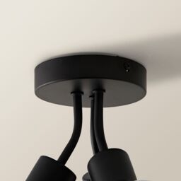 ValueLights Bellamy 3 Way Glass Globe Bubble Cluster Flush Ceiling Light in Black - thumbnail 5