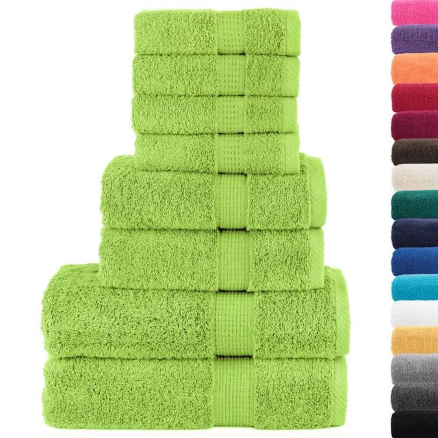 Berkfield Home 8 Piece Premium Towel Set SOLUND Apple Green 600 gsm - image 1