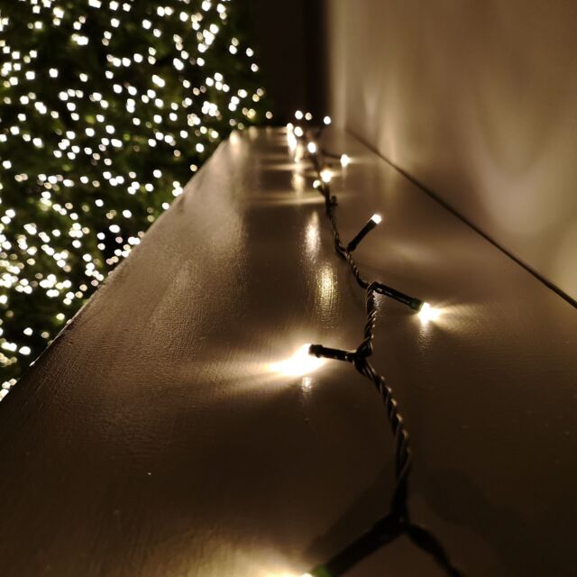Samuel Alexander 200 LED 16m Indoor Outdoor Christmas Multi Function Mains Operated String Lights with Timer in Warm White in Beige - image 1