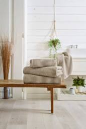Deyongs Sereno Soft Textured Towel In 550GSM Pure Zerotwist Cotton in Stone - Size: Bath Sheet