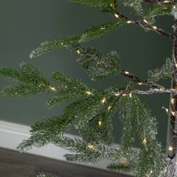 Samuel Alexander 5ft Light up Snow Flocked Christmas Pine Tree with 240 White LEDs in Green - thumbnail 6