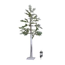 Samuel Alexander 5ft Light up Snow Flocked Christmas Pine Tree with 240 White LEDs in Green
