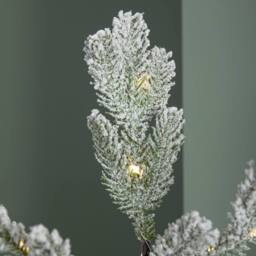 Samuel Alexander 5ft Light up Snow Flocked Christmas Pine Tree with 240 White LEDs in Green - thumbnail 7