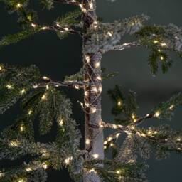 Samuel Alexander 5ft Light up Snow Flocked Christmas Pine Tree with 240 White LEDs in Green - thumbnail 4