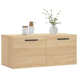 Berkfield Home Wall Cabinet Sonoma Oak 80x36.5x35 cm Engineered Wood in Light Brown - thumbnail 1