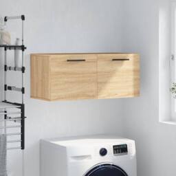 Berkfield Home Wall Cabinet Sonoma Oak 80x36.5x35 cm Engineered Wood in Light Brown - thumbnail 2