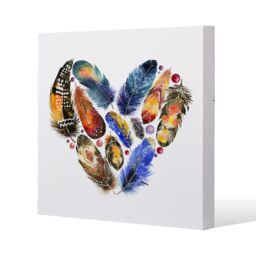 Benjamin Tate Design Boho tribal heart (Canvas Print) / 101 x 101 x 4cm in Natural - Size: 101 x 101 x 4 cm - thumbnail 1