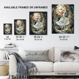 "Artery8 Wall Art Print Alice In Wonderland Watercolour Down The Rabbit Hole Whimsical Magical Adventure Painting Poster - Size: W24"" x H32""" - thumbnail 3
