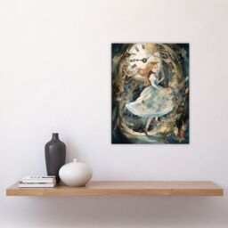 "Artery8 Wall Art Print Alice In Wonderland Watercolour Down The Rabbit Hole Whimsical Magical Adventure Painting Poster - Size: W24"" x H32""" - thumbnail 4
