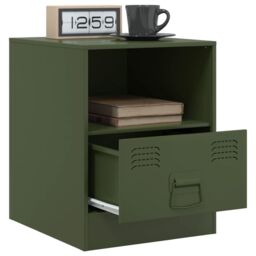 Berkfield Home Bedside Cabinets 2 pcs Olive Green 34.5x39x44 cm Steel - thumbnail 4