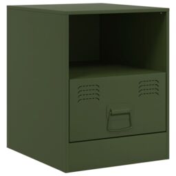 Berkfield Home Bedside Cabinets 2 pcs Olive Green 34.5x39x44 cm Steel - thumbnail 6