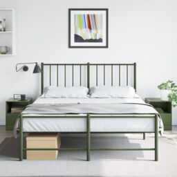 Berkfield Home Bedside Cabinets 2 pcs Olive Green 34.5x39x44 cm Steel - thumbnail 1