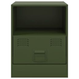 Berkfield Home Bedside Cabinets 2 pcs Olive Green 34.5x39x44 cm Steel - thumbnail 5
