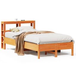 Berkfield Home Bed Frame without Mattress Wax Brown 100x200 cm Solid Wood Pine - thumbnail 2