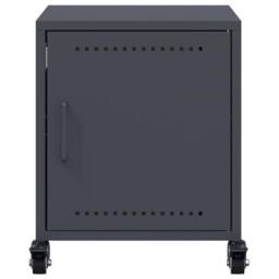 Berkfield Home Stylish Bedside Cabinet Anthracite 36x39x43.5 cm Steel in Charcoal - thumbnail 6