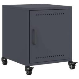 Berkfield Home Stylish Bedside Cabinet Anthracite 36x39x43.5 cm Steel in Charcoal - thumbnail 3