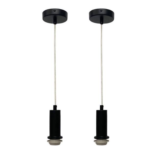First Choice Lighting Set of 2 Celine - Black Ceiling Flex Suspension Kits for Shades - image 1