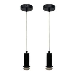 First Choice Lighting Set of 2 Celine - Black Ceiling Flex Suspension Kits for Shades - thumbnail 1