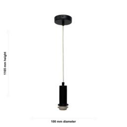 First Choice Lighting Set of 2 Celine - Black Ceiling Flex Suspension Kits for Shades - thumbnail 3