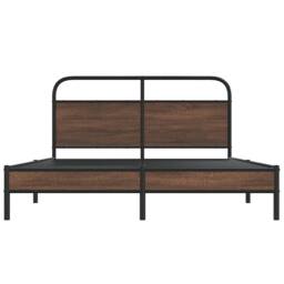 Berkfield Home Elegant Bed Frame Frame 150x200 cm King Size Brown Oak Wood - thumbnail 5
