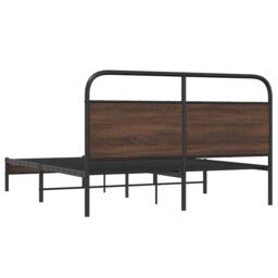 Berkfield Home Elegant Bed Frame Frame 150x200 cm King Size Brown Oak Wood - thumbnail 7