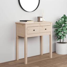Berkfield Home Console Table 70x35x75 cm Solid Wood Pine in Light Tan - Size: 70 x 35 x 75 cm - thumbnail 2