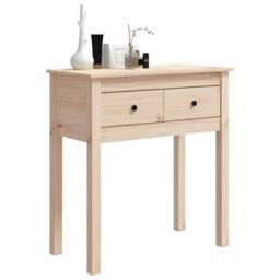 Berkfield Home Console Table 70x35x75 cm Solid Wood Pine in Light Tan - Size: 70 x 35 x 75 cm - thumbnail 4