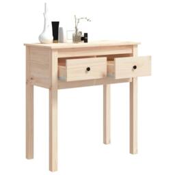 Berkfield Home Console Table 70x35x75 cm Solid Wood Pine in Light Tan - Size: 70 x 35 x 75 cm - thumbnail 5