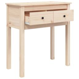 Berkfield Home Console Table 70x35x75 cm Solid Wood Pine in Light Tan - Size: 70 x 35 x 75 cm - thumbnail 7