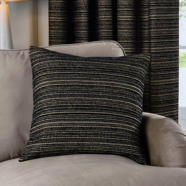 Paoletti Jupiter Chenille Jacquard Cushion in Black - Size: 50 cm x 50 cm - image 1