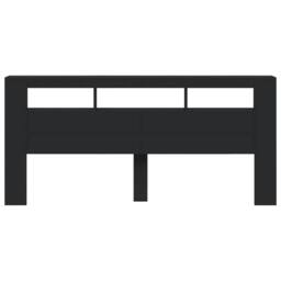 Berkfield Home LED Headboard Black 220x18.5x103.5 cm Engineered Wood - thumbnail 6