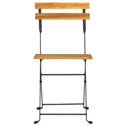 Berkfield Home Folding Bistro Chair 4 pcs Solid Acacia Wood in Brown - thumbnail 4