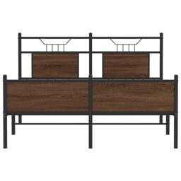 Berkfield Home Bed Frame Frame Brown Oak 150x200 cm King Size Wood - thumbnail 6