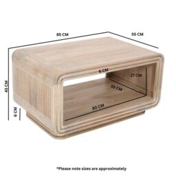 IH Design Paloma Carved Mango Wood Coffee Table in Brown - thumbnail 4