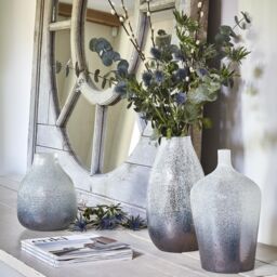 Ivyline Verre Stem Atlantic Blue Frosted Vase H30Cm W18Cm - thumbnail 2