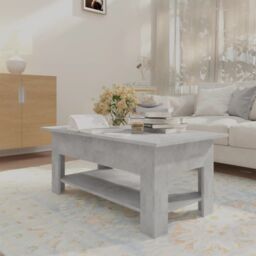 Berkfield Home Coffee Table Concrete Grey 102x55x42 cm Engineered Wood - Size: 102 x 55 x 42 cm - thumbnail 6