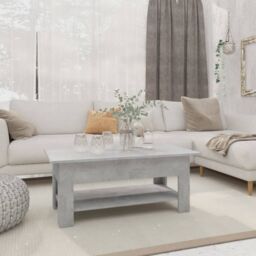 Berkfield Home Coffee Table Concrete Grey 102x55x42 cm Engineered Wood - Size: 102 x 55 x 42 cm