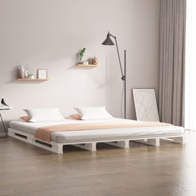 Berkfield Home Pallet Bed White 120x190 cm Small Double Wood Pine - image 1