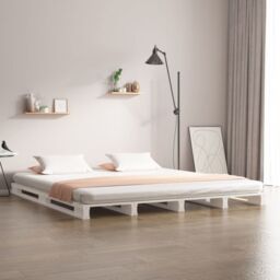 Berkfield Home Pallet Bed White 120x190 cm Small Double Wood Pine - thumbnail 1