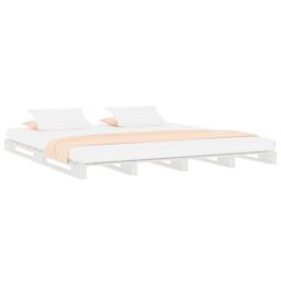 Berkfield Home Pallet Bed White 120x190 cm Small Double Wood Pine - thumbnail 3
