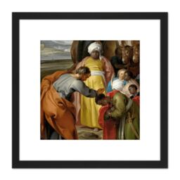 Artery8 Jacob De Wit Saint Philip Baptizes Eunuch Painting 8X8 Inch Square Wooden Framed Wall Art Print Picture with Mount in Black - thumbnail 1
