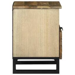 Berkfield Home Bedside Cabinet - 40 x 33 x 46 cm, Solid Mango Wood in Brown - Size: 40 x 33 x 46 cm - thumbnail 4